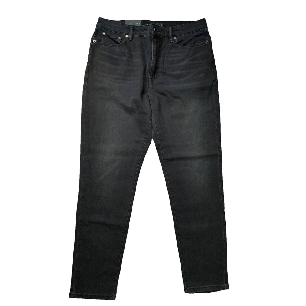 Ralph Lauren Black Super Stretch High Rise Skinny Ankle Denim Jeans Sz 14 / 32 - Picture 8 of 12